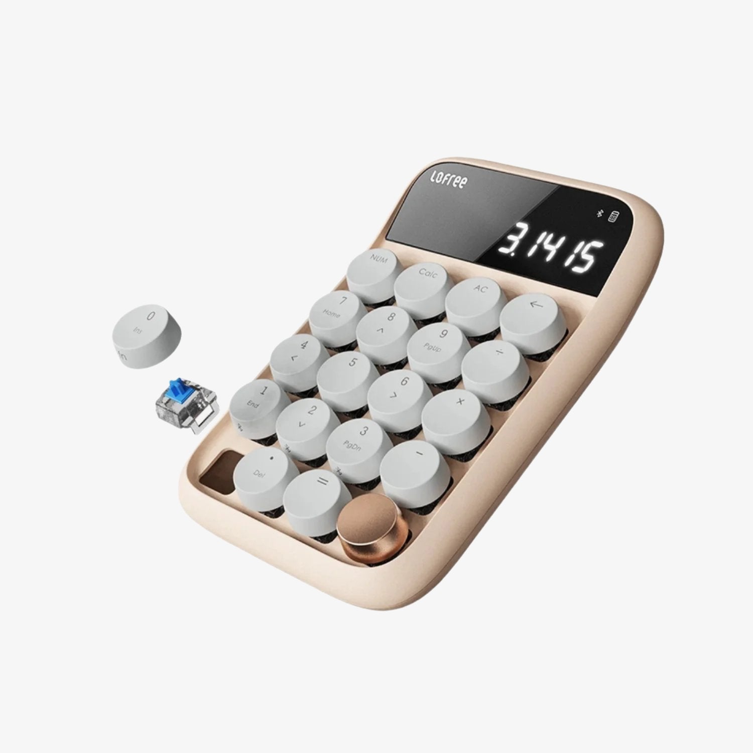 Lofree Bluetooth Dual-Mode Number Pad & Calculator (Milk Tea)