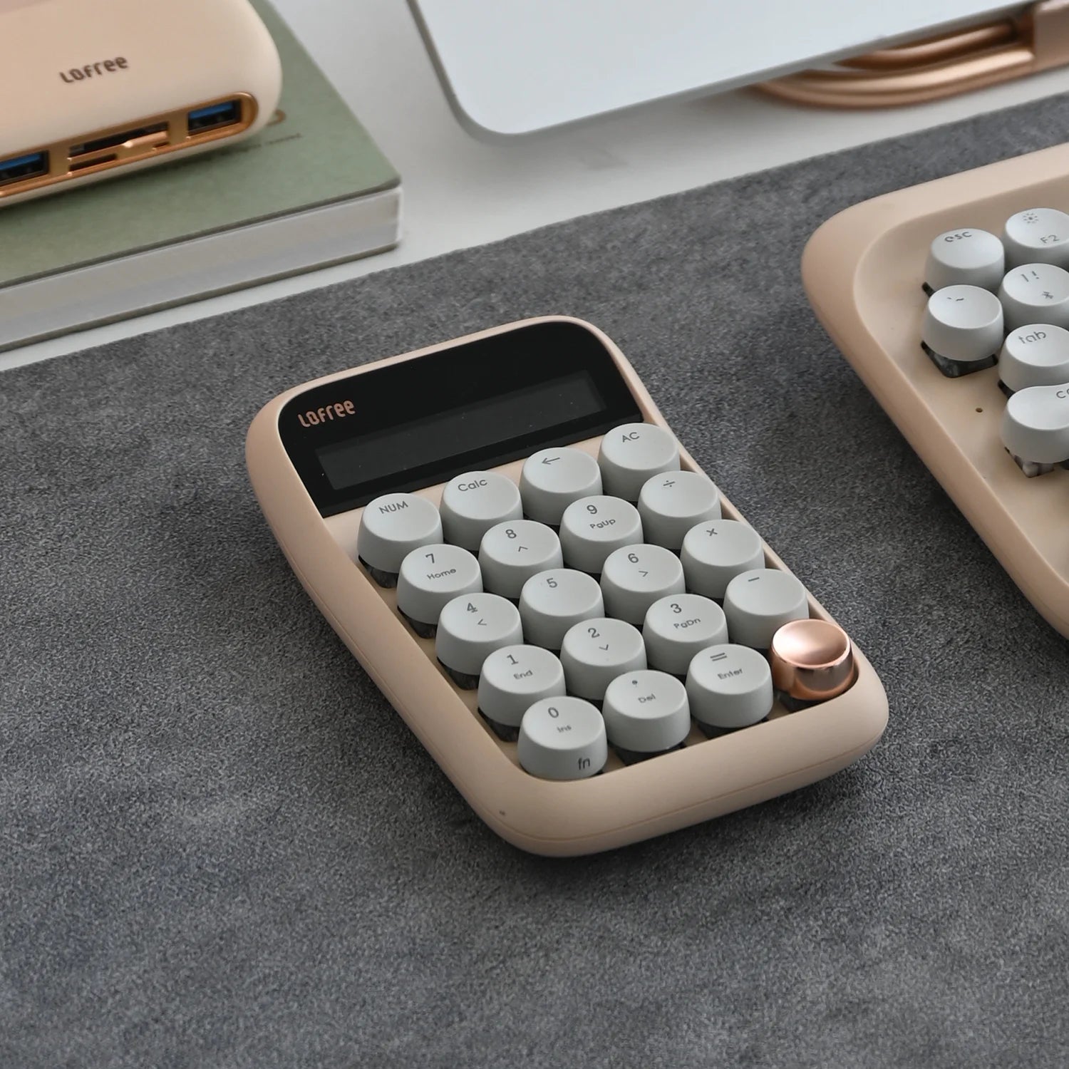 Lofree Bluetooth Dual-Mode Number Pad & Calculator (Milk Tea)