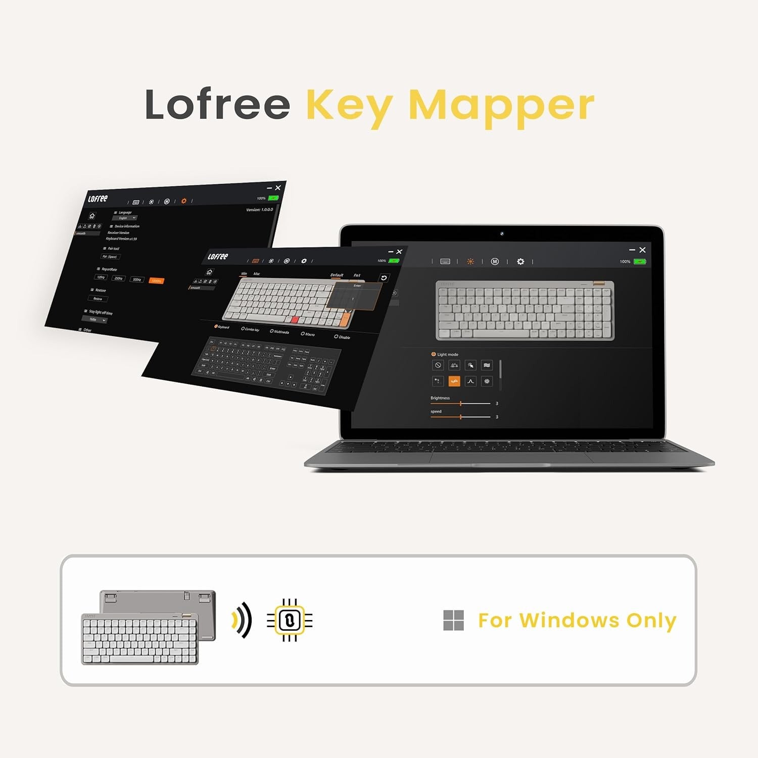 Lofree FLOW Lite100 Low-Profile Hot-Swap Wireless Mechanical Keyboard